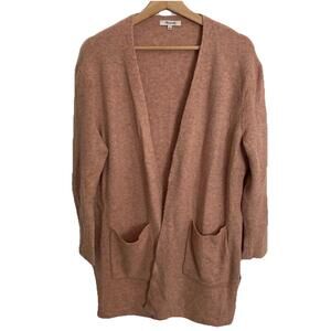 Madewell Kent Open Cardigan Sweater Coziest Yarn Large Pink Merino Wool Alpaca